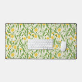 タンポポ，緑，黄色と白 デスクマット (キーボード&マウス)