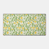 タンポポ，緑，黄色と白 デスクマット (正面)