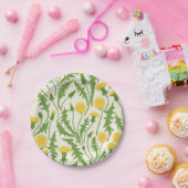 タンポポ，緑，黄色と白 ペーパープレート (パーティー)