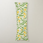 タンポポ，緑，黄色と白 ボディピロー (正面縦)