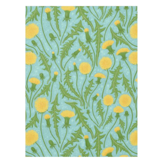 タンポポ，緑，黄，青 テーブルクロス (正面)