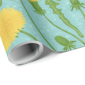 タンポポ，緑，黄，青 ラッピングペーパー (ロールコーナー)