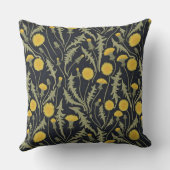 タンポポ，緑，黄，黒 クッション (裏面)