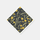 タンポポ，緑，黄，黒 スタンダードカクテルナプキン (角)