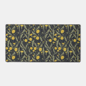 タンポポ，緑，黄，黒 デスクマット (正面)