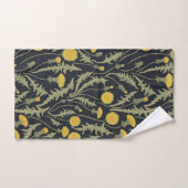 タンポポ，緑，黄，黒 バスタオルセット (ハンドタオル)