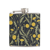 タンポポ，緑，黄，黒 フラスク (正面)