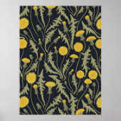 タンポポ，緑，黄，黒 ポスター (正面)