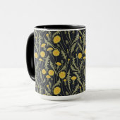 タンポポ，緑，黄，黒 マグカップ (正面左)