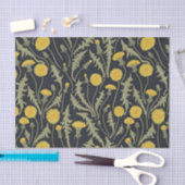 タンポポ，緑，黄，黒 薄葉紙 (クラフト)