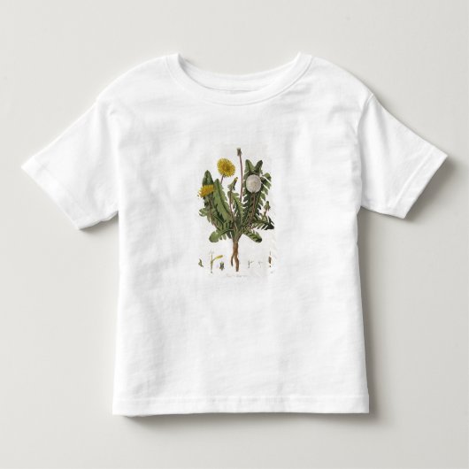 タンポポ(色の版木、銅版、版画) トドラーTシャツ (正面)