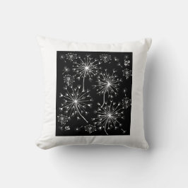 タンポポ，野生の花と蜂蜜の蜂 クッション