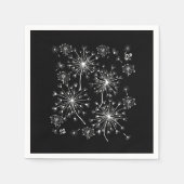 タンポポ，野生の花と蜂蜜の蜂 スタンダードカクテルナプキン (正面)