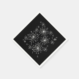 タンポポ，野生の花と蜂蜜の蜂 スタンダードカクテルナプキン