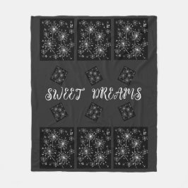 タンポポ，野生の花と蜂蜜の蜂 フリースブランケット