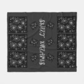 タンポポ，野生の花と蜂蜜の蜂 フリースブランケット (正面(横))