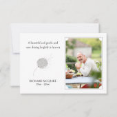 タンポポPuff穏やかなソウルフォト葬儀感謝してい サンキューカード (正面)