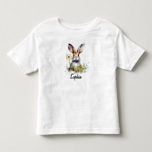 タンポポTシャツ付き水彩バニー トドラーTシャツ