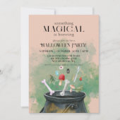 タンポーション&呪文ウィッチカルドロンハロウィーン 招待状 (正面)