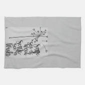 タンポ感動的リの雑草と願いを持つフレーズ キッチンタオル (横)