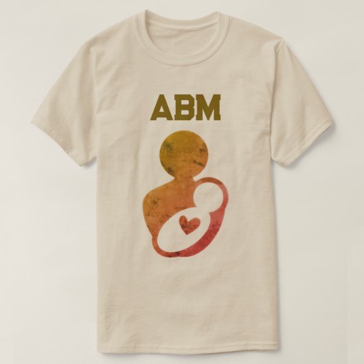 タンマザーベイビーABMピースラブ母乳 Tシャツ (デザイン正面)