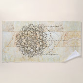 タンマーブルにロータスマダラダラ ビーチタオル (正面)