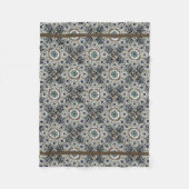 タンメダリオン付き小さなボホフリースブランケット フリースブランケット (正面)