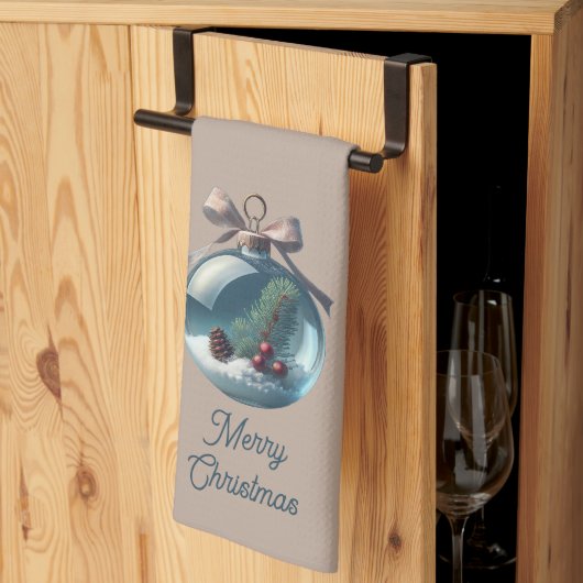 タンメリークリスマスオーナメントキッチンタオル キッチンタオル (三つ折り)