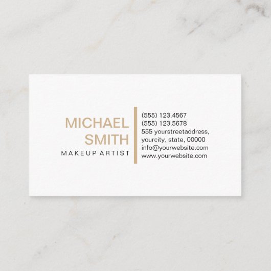 タンモダンエレガントプロフェッショナル平白 名刺 (裏面)