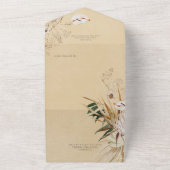 タンモダンボホ乾燥フローラブーケQRコード オールインワン招待状 (外側)