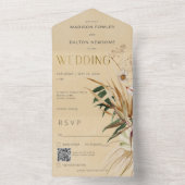 タンモダンボホ乾燥フローラブーケQRコード オールインワン招待状 (内側)