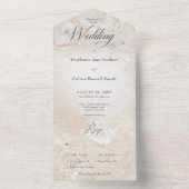 タンモダンマーブルモノグラミニマルムディナー オールインワン招待状 (内側)