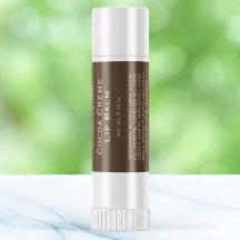 タンモダン文字リップクリーム管ラベル付きブラウン