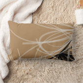 タンモダン&ブラック抽象デザイン ランバークッション (ブランケット)