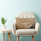 タンモダン&ブラック抽象デザイン ランバークッション (椅子)