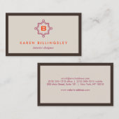 タンモダン/プラム/オレンジのモノグラム 名刺 (正面/裏面)