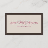 タンモダン/プラム/オレンジのモノグラム 名刺 (裏面)