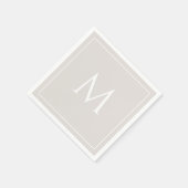 タンモノグラムエレガントイニシャルナプキン スタンダードカクテルナプキン (角)