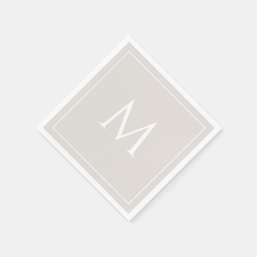 タンモノグラムエレガントイニシャルナプキン スタンダードカクテルナプキン (角)