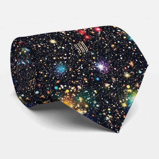 タンモノグラムカラフル宇宙の星団 ネクタイ (ロール)