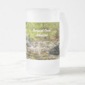 タンヤードクリーク滝イン秋曇りガラス フロストグラスビールジョッキ (正面右)