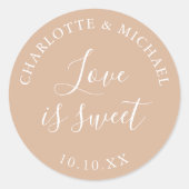 タンラブイズスウィート結婚式の引き出物 ラウンドシール (正面)