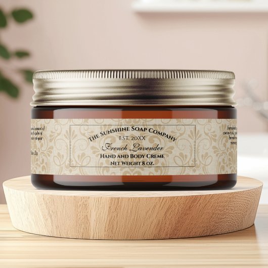 タンリネン紙スタイル化粧品瓶ラベル ラップアラウンドラベル