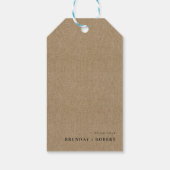 タンリネン シンプルスクリプト ウェルカム ウェディング ギフトタグ (裏面)