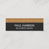 タンレザーとブラックレザー |ステッチ スキニー名刺 (正面)