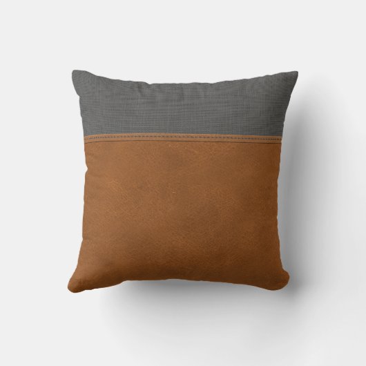 タンレザーグレーリネンルックシックファームハミニマルウス クッション (裏面)