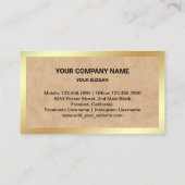 タンレザーゴールドフォイル実在エステート不動産仲介業者写真 名刺 (裏面)