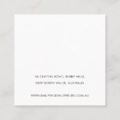 タンレザーテクスチャスタッドイヤリングディスプレイカード スクエア名刺 (裏面)