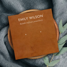 タンレザーテクスチャスタッドイヤリングディスプレイカード