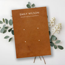 タンレザーテクスチャ2スタッドイヤリングディスプレイカード